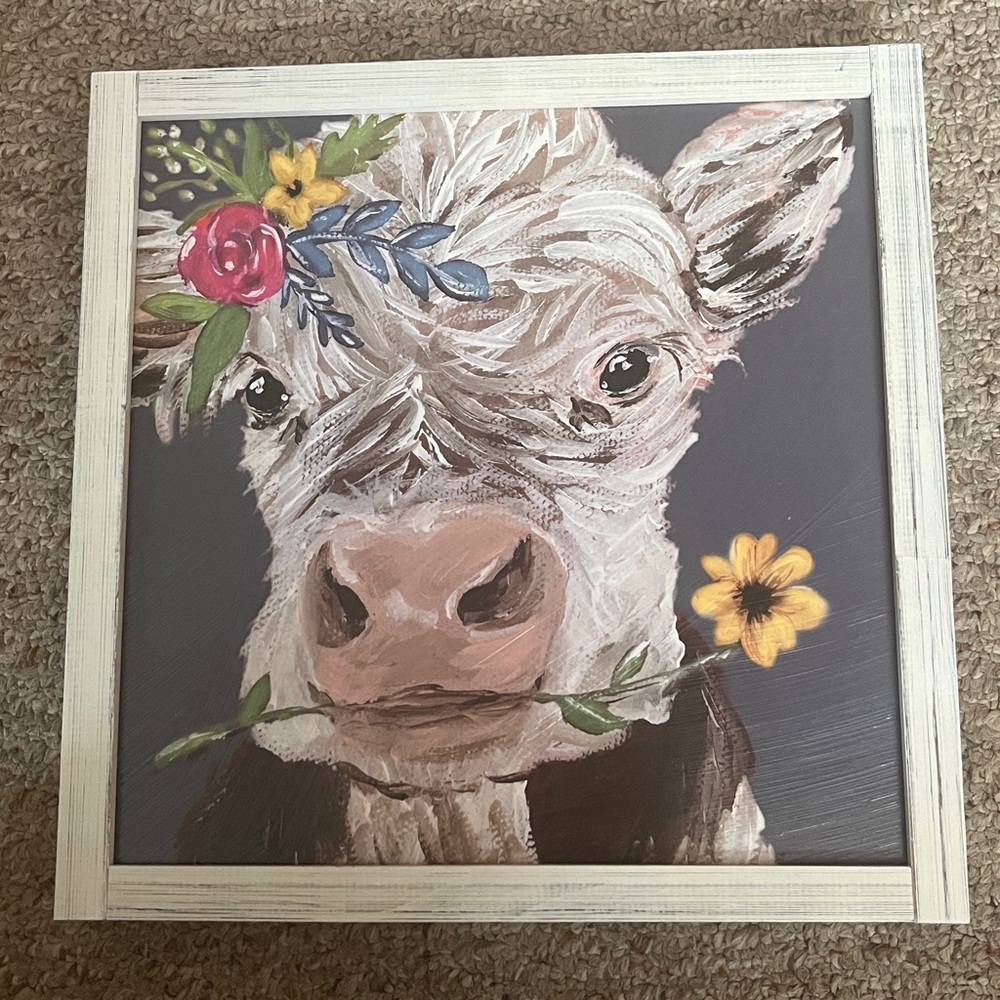 Hobby Lobby farmhouse cow wall art.